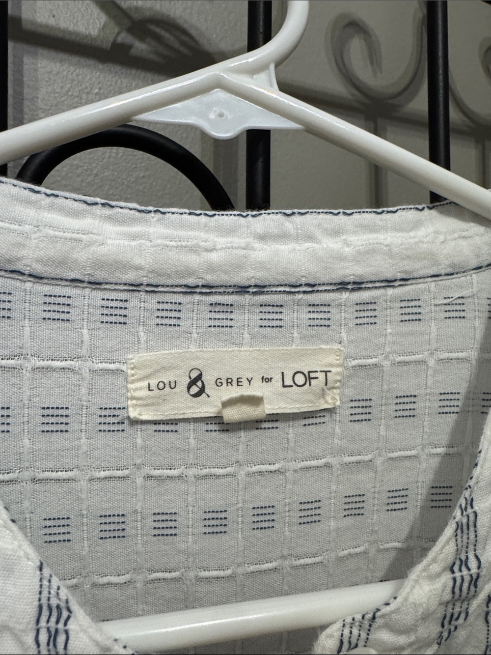Lou & Grey White Shirt with Blue Vertical Stripes - Picture 2 of 11